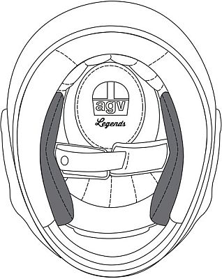 AGV X3000, Wangenpolster - Schwarz - MS von AGV