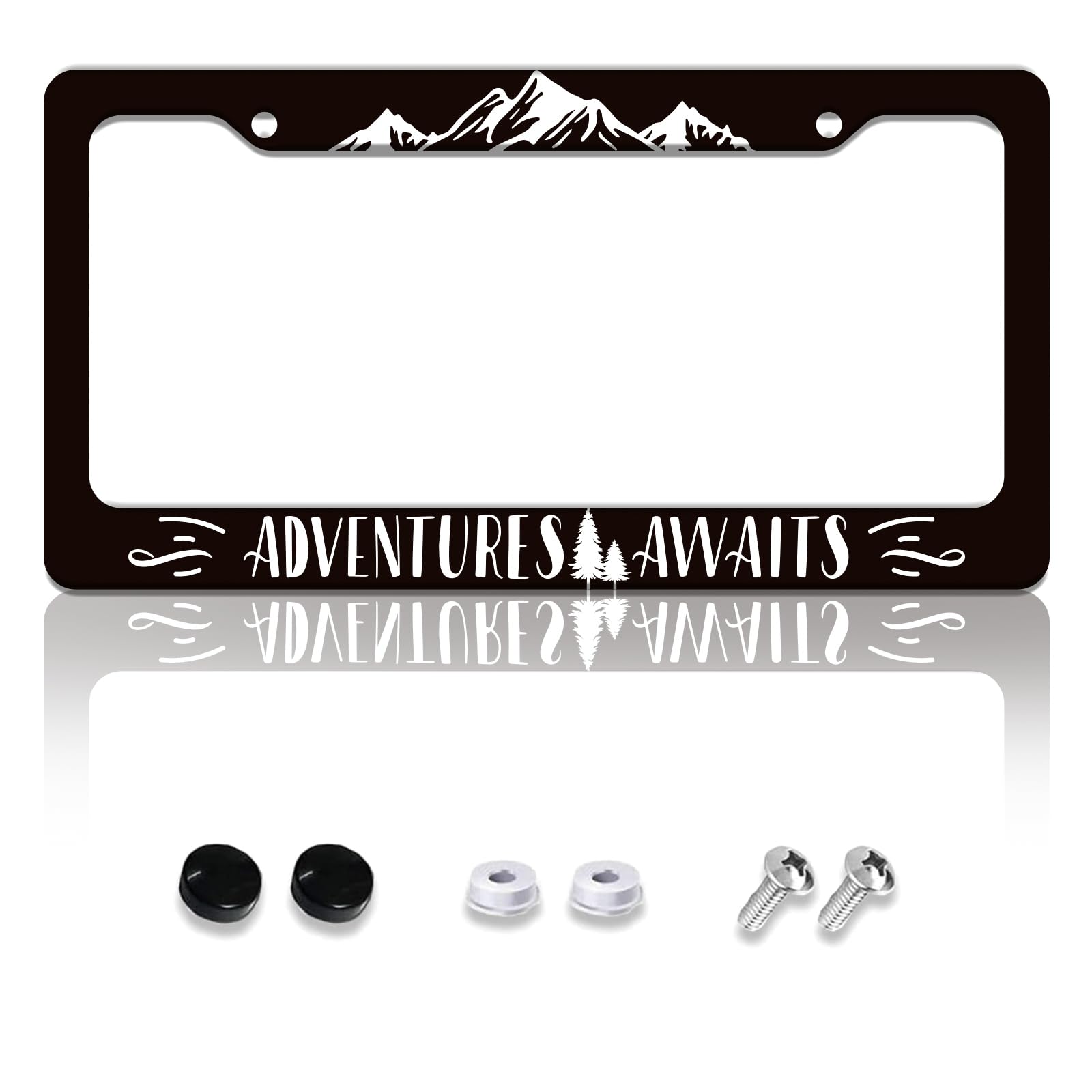 AHANDMAKER Personalisiert „Adventure Awaits“-Nummernschildrahmen, Berg-Auto-Tag-Abdeckung, Aluminium-Auto-Kennzeichenhalter, Nummernschild, Passend Für Standard-US-Fahrzeuge, Größe Für Männer AHANDMAKER Personalisiert „Adventure Awaits“-Nummernschildrahmen, Berg-Auto-Tag-Abdeckung, Aluminium-Auto-Kennzeichenhalter, Nummernschild, Passend Für Standard-US-Fahrzeuge, Größe Für Männer von AHANDMAKER