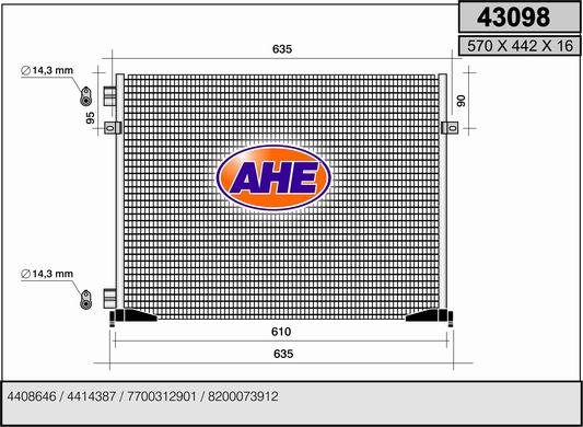 Kondensator, Klimaanlage AHE 43098 von AHE