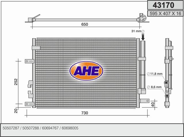 Kondensator, Klimaanlage AHE 43170 von AHE