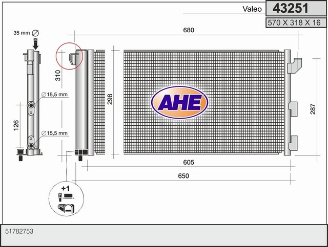 Kondensator, Klimaanlage AHE 43251 von AHE