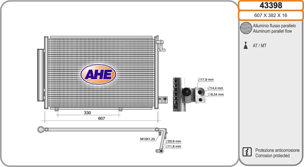 Kondensator, Klimaanlage AHE 43398 von AHE