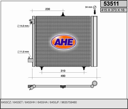 Kondensator, Klimaanlage AHE 53511 von AHE