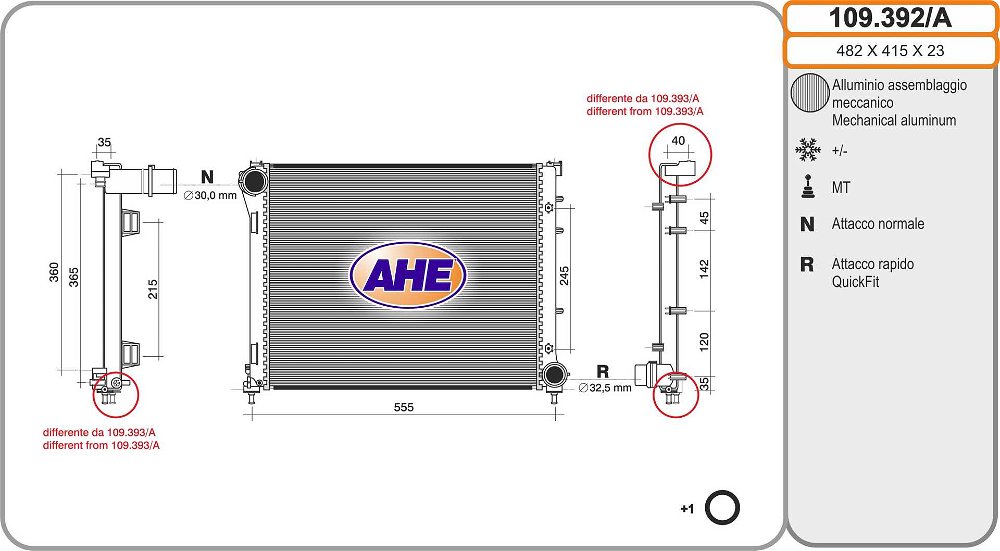 Kühler, Motorkühlung AHE 109.392/A von AHE