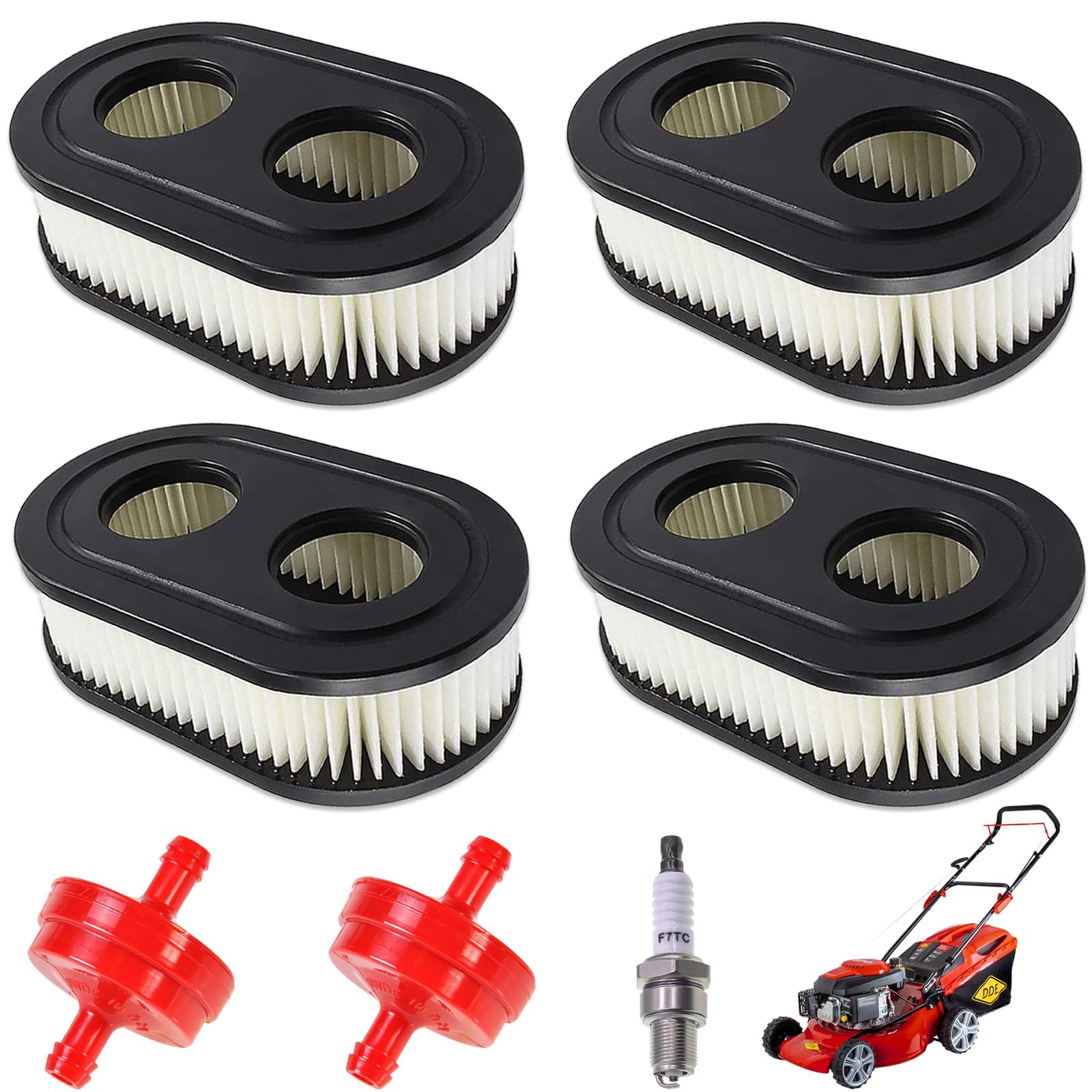 AHEJIOO 4 Stück Luftfilter Rasenmäher Mit 3 Stück Rasenmäher Zubehör, Rasenmäher Luftfilter, Rasenmäher Ersatzteile, Kompatibel Mit Briggs Motoren 798452 593260 AHEJIOO 4 Stück Luftfilter Rasenmäher Mit 3 Stück Rasenmäher Zubehör, Rasenmäher Luftfilter, Rasenmäher Ersatzteile, Kompatibel Mit Briggs Motoren 798452 593260 von AHEJIOO