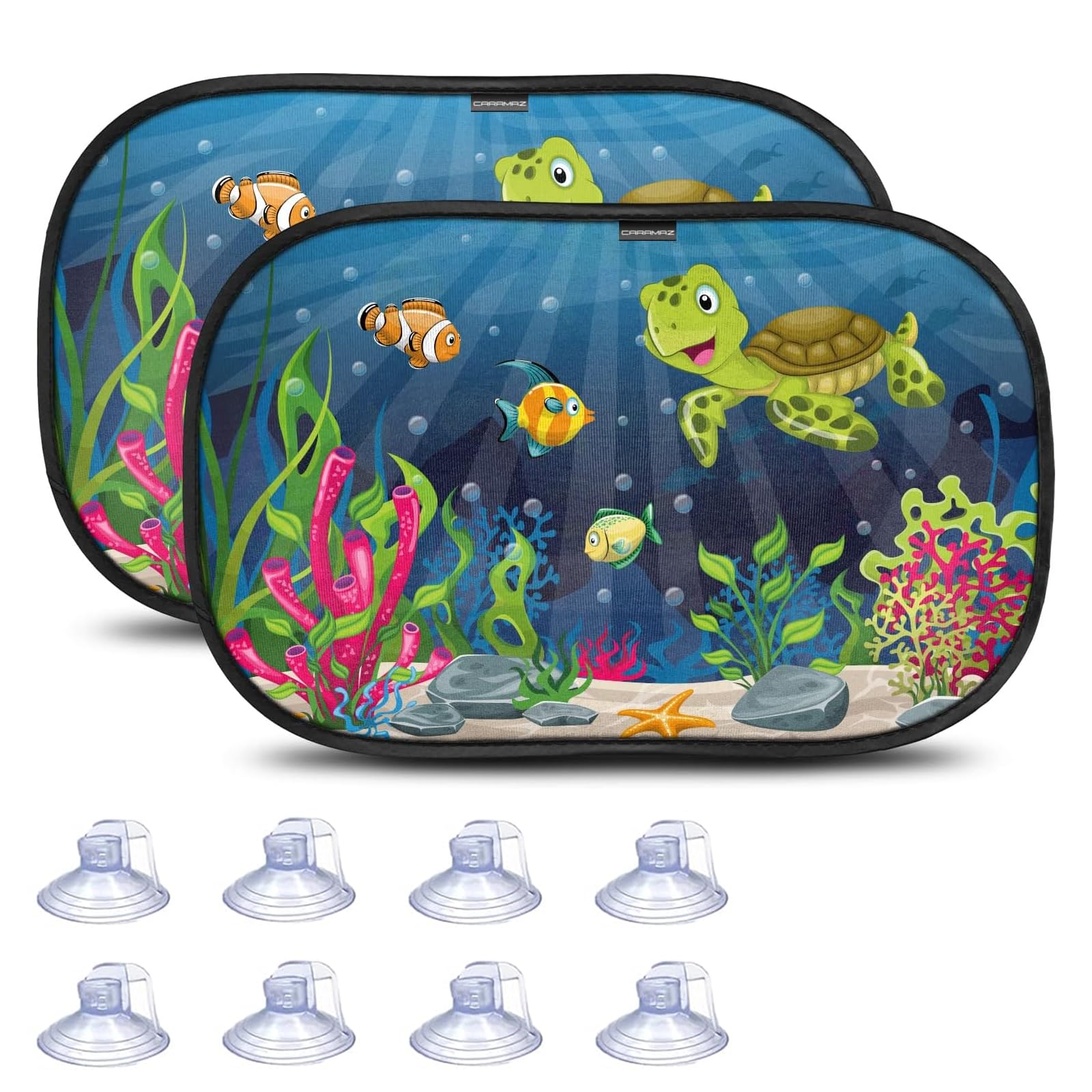 2er Set Sonnenschutz Auto Baby mit UV Schutz, 53x33 cm Autofenster Sonnenblende für Kinder mit 8 Saugnäpfen, Kompatibel mit Personenkraftwagen, Sonnenblende Motiv: Grün-Turtle 2er Set Sonnenschutz Auto Baby mit UV Schutz, 53x33 cm Autofenster Sonnenblende für Kinder mit 8 Saugnäpfen, Kompatibel mit Personenkraftwagen, Sonnenblende Motiv: Grün-Turtle von AHEJIOO