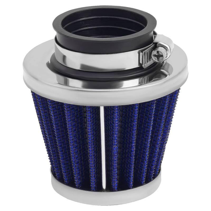 AHL 1 Stück Universal Motorrad Luftfilter, 39mm Doppelschicht Stahl Filter Luftfilter für Gy6 150cc ATV Quad 4 Wheeler Go Kart Buggy Roller Moped(Blau) von AHL