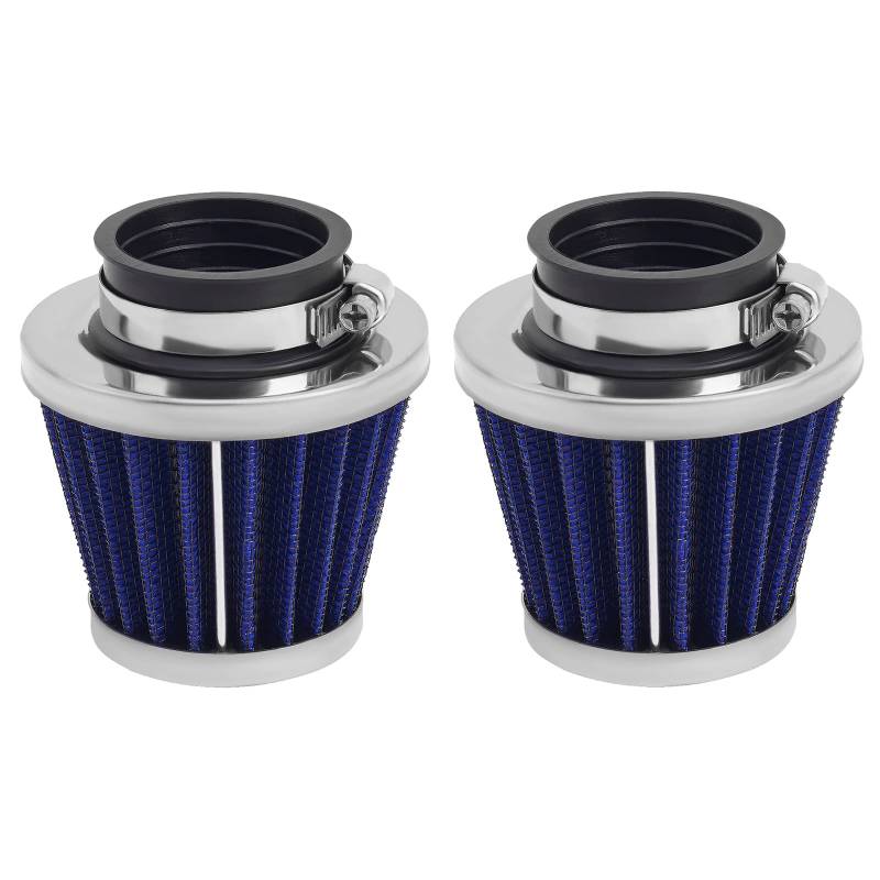 AHL 2 Stück Universal Motorrad Luftfilter, 39mm Doppelschicht Stahl Filter Kompatibel mit Honda CB250 CB250N CB250R CB250S CB400 CB400N(Blau) von AHL