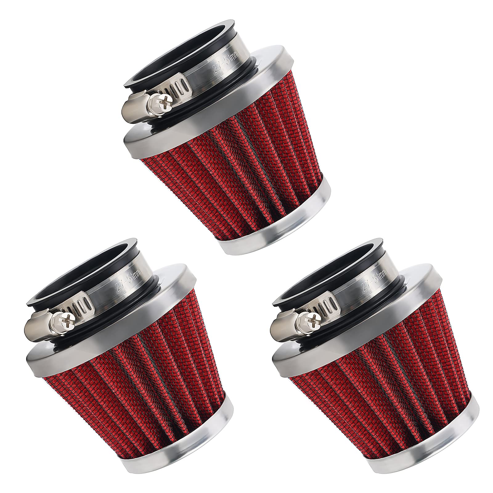 AHL 3 x 42mm Hohe leistung Luftfilter 42mm Motorrad Luftfilter Clamp Gummi Sportluftfilter Rot AHL 3 x 42mm Hohe leistung Luftfilter 42mm Motorrad Luftfilter Clamp Gummi Sportluftfilter Rot von AHL