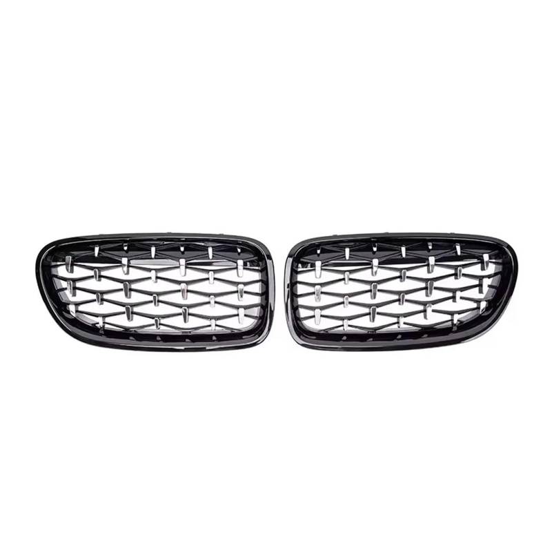 Front Kühlergrille Für 5er F10 F11 F18 528i 535i 2010-2017 Car Diamonds Style Obere Renngitter Frontstoßstange Doppellamellengitter Frontgrill(Diamond-Chrome Black) von AHRPKAMERD