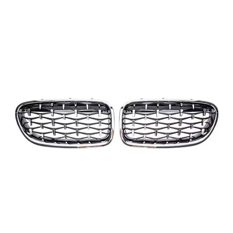 Front Kühlergrille Für 5er F10 F11 F18 528i 535i 2010-2017 Car Diamonds Style Obere Renngitter Frontstoßstange Doppellamellengitter Frontgrill(Diamond-Silver) von AHRPKAMERD