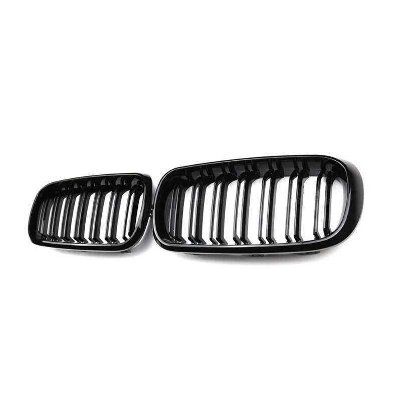 Front Kühlergrille Für X5 F15 Für X6 F16 X5M F85 X6M F86 Auto Auto Kühlergrill Grill Front Niere Glänzend 2 Linie Doppellamelle Zubehör Frontgrill(All Black) von AHRPKAMERD