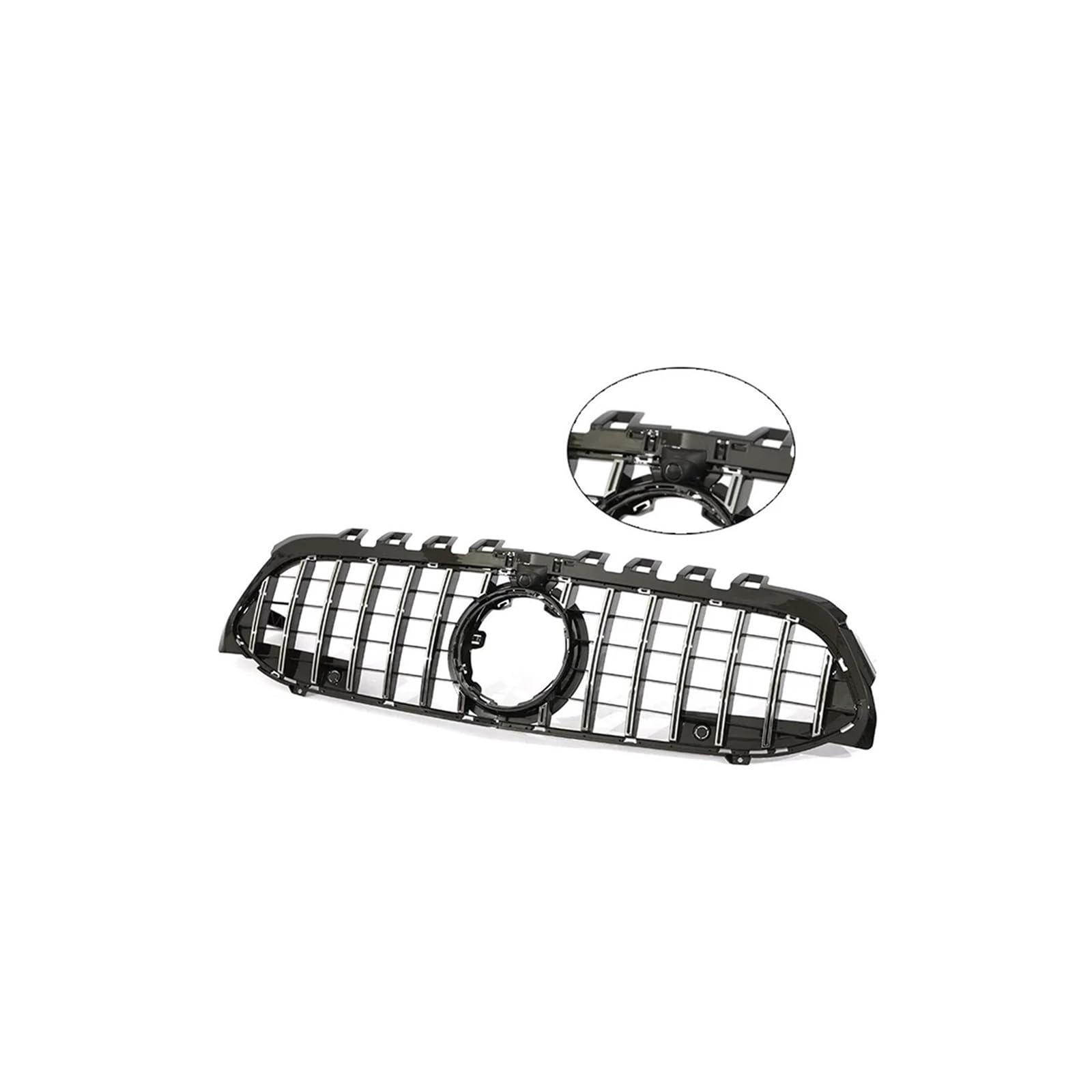 Frontgrill Für A Für Klasse A35 A45 A200 A180 V177 W177 2019-2022 Auto Frontstoßstange Schwarz Chorme Kühlergrill Vorne Haube Kühlergrill(14 G Chrome W Cam) von AHRPKAMERD