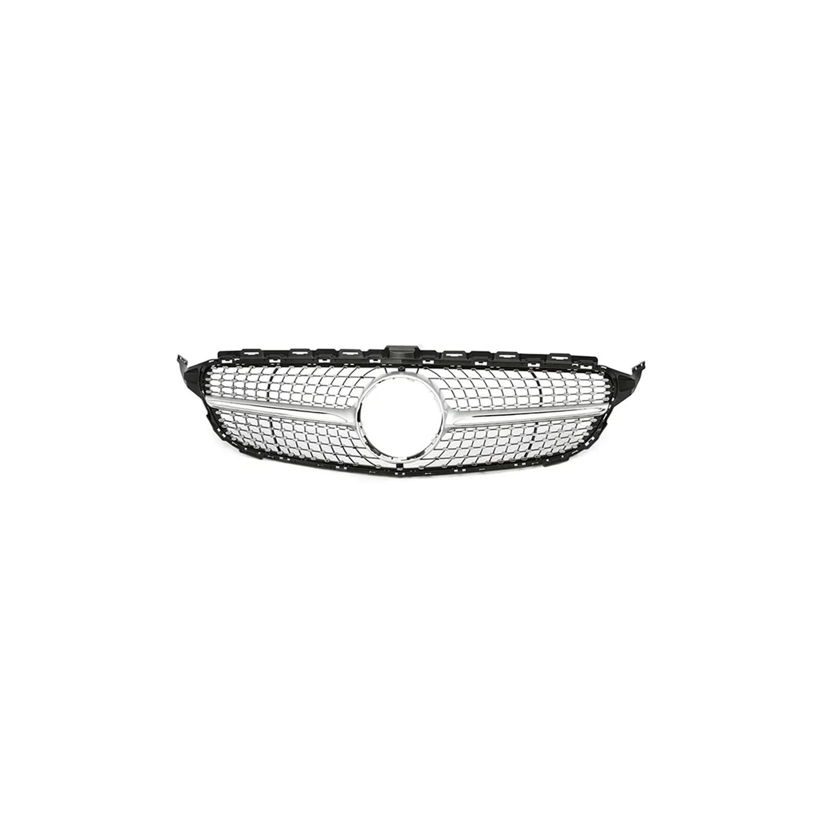 Frontgrill Für C Für Klasse W205 E63S C180 C200 C300 C350 2014-2018 Auto Frontstoßstange Racing Grill Silber Schwarz Vorne Haube Kühlergrill(14-18Diamond Without) von AHRPKAMERD