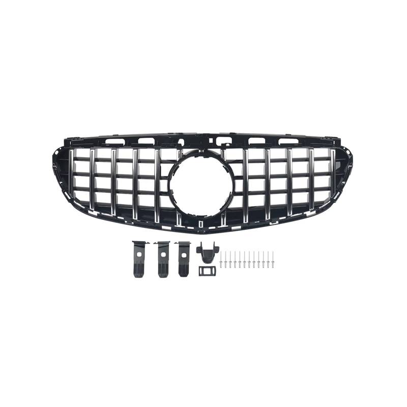 Frontgrill Für E Für Klasse W212 2014 2015 2016 Auto Kühlergrill Chrom Schwarz Vorne Haube Kühlergrill(Chrome Fins) von AHRPKAMERD