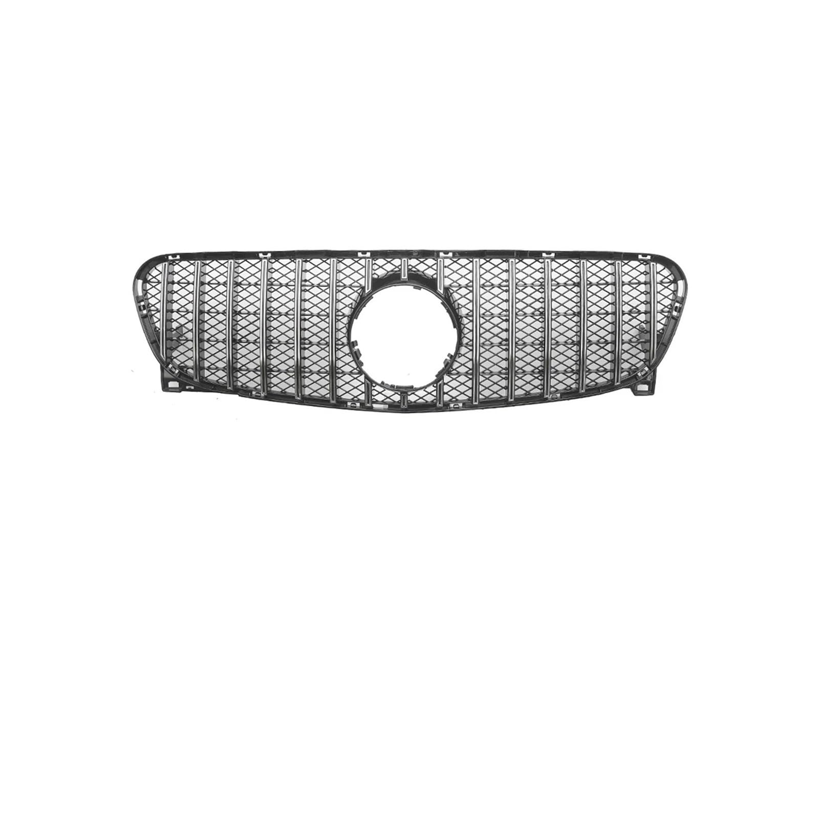 Frontgrill Für GLA Für Klasse X156 GLA180 GLA200 GLA45 2014-2016 Für GTR Style Stoßstangen-Obergrill Vorne Haube Kühlergrill(G-Chrome Silver) von AHRPKAMERD