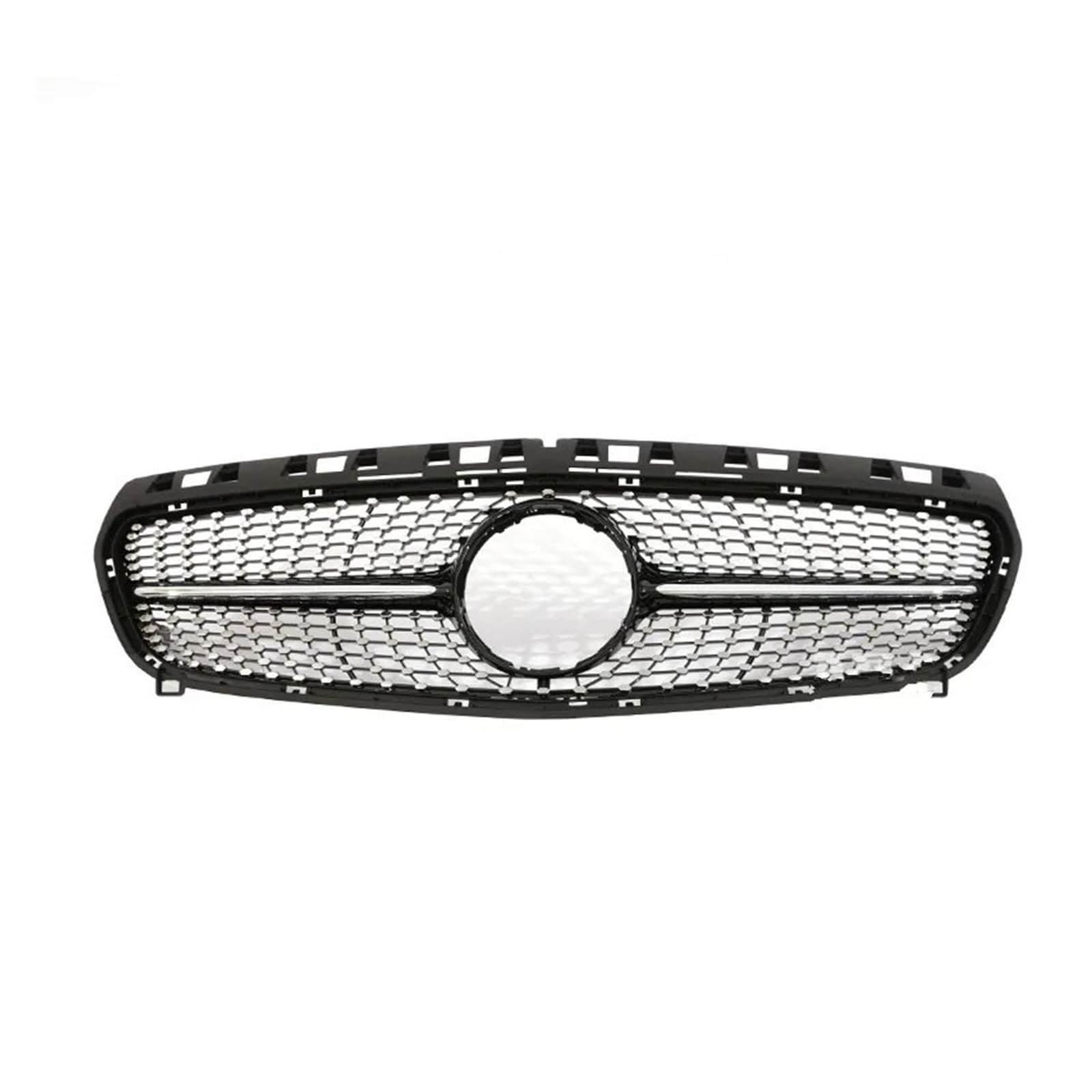 Frontgrill Für GTR Für AMG A45 Grill Für A-Klasse W176 2013-2018 Schwarz Silber Chrom Kühlergrill Vorne Haube Kühlergrill(13-15 Dia Silver) von AHRPKAMERD