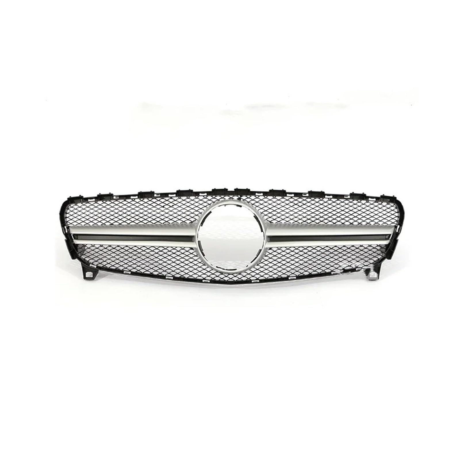 Frontgrill Für GTR Für AMG A45 Grill Für A-Klasse W176 2013-2018 Schwarz Silber Chrom Kühlergrill Vorne Haube Kühlergrill(16-18 Silver) von AHRPKAMERD