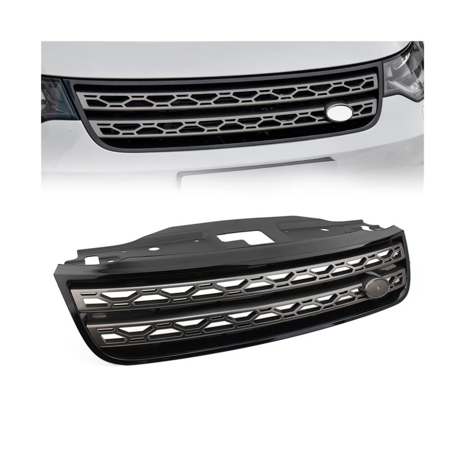 Frontgrill Für Land Für Rover Für Discovery 5 2017-2021 Auto Frontstoßstange Grill Lufteinlass Kühlergrill Vorne Haube Kühlergrill(Bright Gray) von AHRPKAMERD
