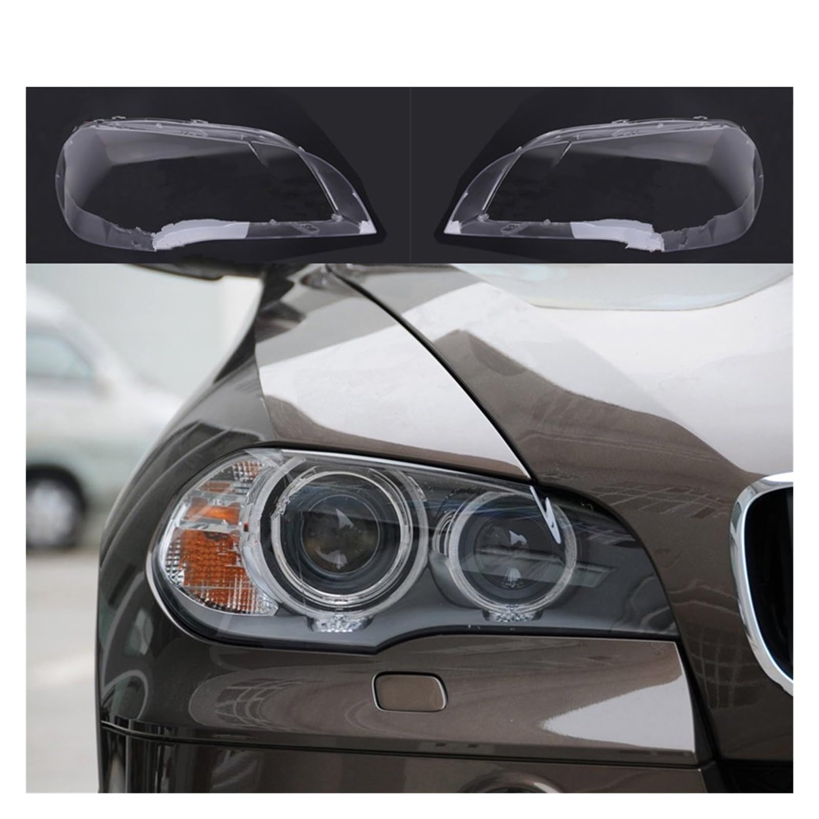 Scheinwerferschale für BMW X5 E70 2007–2013, Auto-Frontscheinwerfer, Glas-Scheinwerfer, transparenter Lampenschirm, Lampenschale, E70 Scheinwerferabdeckung, Linse, Scheinwerferabdeckung (links und Scheinwerferschale für BMW X5 E70 2007–2013, Auto-Frontscheinwerfer, Glas-Scheinwerfer, transparenter Lampenschirm, Lampenschale, E70 Scheinwerferabdeckung, Linse, Scheinwerferabdeckung (links und von AIDLMBG