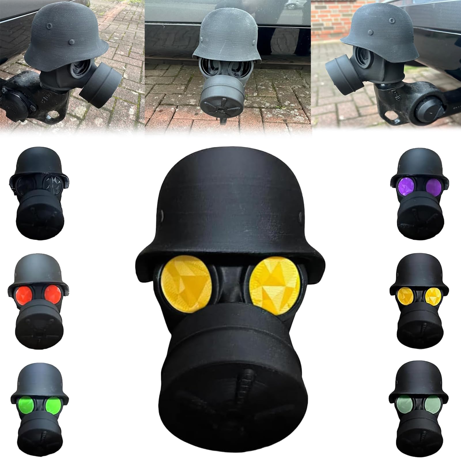 Abdeckkappe FüR AnhäNgerkupplung, Fun Gasmaske Helm Kappe AnhäNgerkupplung Lustig, FüR 50 Mm AnhäNgerkupplung Abdeckung Staubdicht &Wasserdicht,MüTze Mit Helm Und Maske Mit Wunschaugenfarbe (Gold) Abdeckkappe FüR AnhäNgerkupplung, Fun Gasmaske Helm Kappe AnhäNgerkupplung Lustig, FüR 50 Mm AnhäNgerkupplung Abdeckung Staubdicht &Wasserdicht,MüTze Mit Helm Und Maske Mit Wunschaugenfarbe (Gold) von AIDODIA
