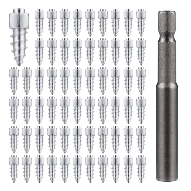 Reifen Spikes Auto, 9mm Spike Schrauben für Schnee Tire Studs Screw in Tire Studs mit Installationswerkzeug für Auto LKW Motorrad Fahrrad Stiefel ATV SUV Autozubehör (100 Stück) von AIEX