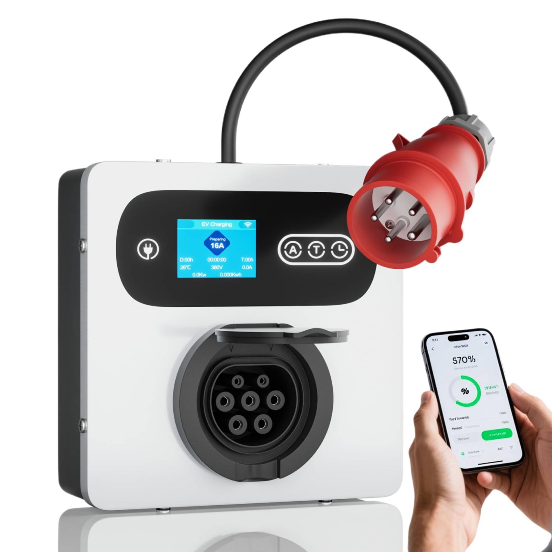 AIFIZO Mobile Wallbox 11kW 16A, 3P IP54 Mobile Wallbox mit App für ID.4 ID.5, Model Y/3, e-up, e-tron, Zoe und andere EV und PHEV, Wallbox mit Wandhalterung für Hause, Outdoor und Reisen AIFIZO Mobile Wallbox 11kW 16A, 3P IP54 Mobile Wallbox mit App für ID.4 ID.5, Model Y/3, e-up, e-tron, Zoe und andere EV und PHEV, Wallbox mit Wandhalterung für Hause, Outdoor und Reisen von AIFIZO