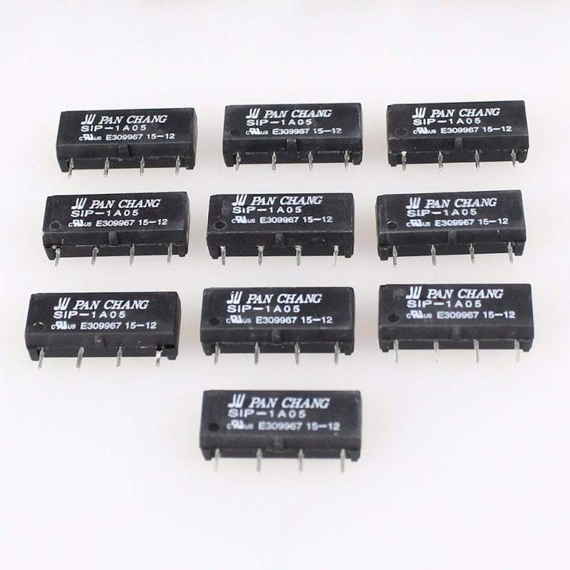 AILOVA Relais Modul, 10 Stück 5V Relaismodul SIP-1A05 4 PIN Reed Switch Relais, Automatisch, Normale Offen von AILOVA