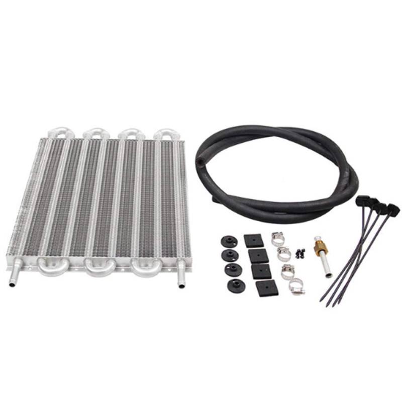 Transmission-Kühler, Getriebeölkühler Kit, 4/6/8 Reihen Ferngetriebe Ölkühler Kit, Universal Motor Getriebe Aluminium Ölkühler Kühler Konverter Kit (8-row tube) von Lupsty
