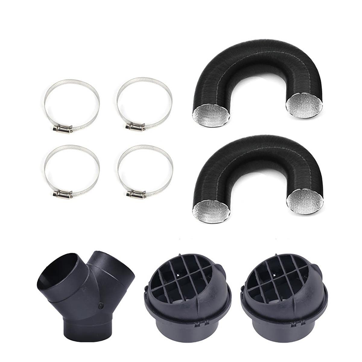 Aim Tools 75mm Diesel Heizung Auspuffrohr Air Vent Kanal Y Abzweig Warmluftauslass Vent Connector Schlauchschellen Kit, Auto Standheizung Zubehör von AIM Tools