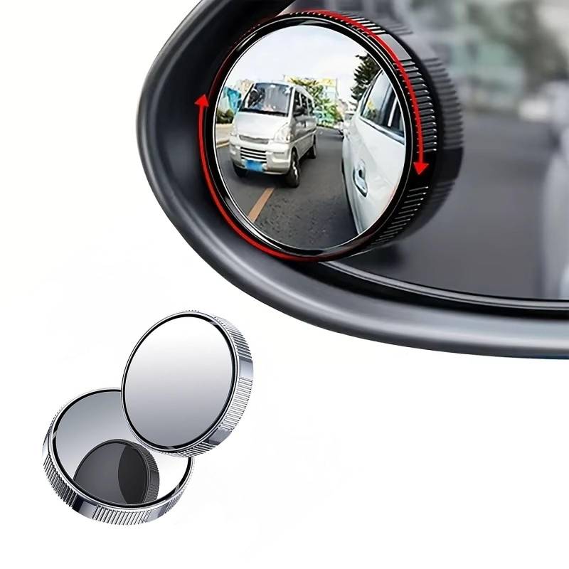 2 Stück Auto-Toter-Winkel-Spiegel, 360 ° Weitwinkel-Saugnapf-Rückspiegel, Zusätzlicher Konvexer Spiegel, Kompatibel für AVATR 06 07 11 12,2-Silver von AIMQIAD