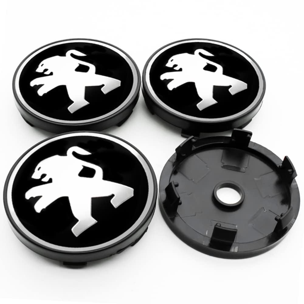 4 Stück Radnabenkappen für Peugeot 206 308 307 207 208 3008 508 407, 56 mm, Metall-Emblem, Logo, Felgenkappen, Außendekoration, Zubehör,normal-Black a 4 Stück Radnabenkappen für Peugeot 206 308 307 207 208 3008 508 407, 56 mm, Metall-Emblem, Logo, Felgenkappen, Außendekoration, Zubehör,normal-Black a von AIMXGBPS