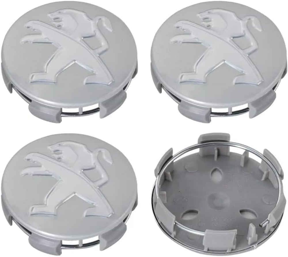 4 Stück Radnabenkappen für Peugeot 308 (2021–2023), 60 mm, wasserdicht, staubdicht, mit Logo von AIMXGBPS