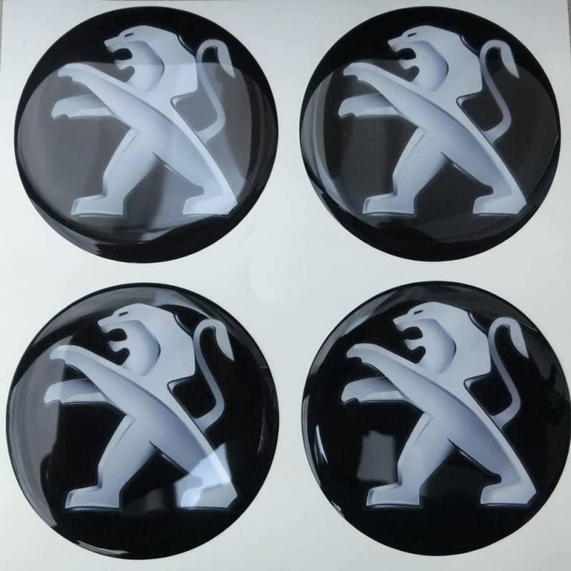4 x Peugeot 50 mm Radkappen Abzeichen Logo Aufkleber wasserdicht staubdicht dekorative Felgenzubehör von AIMXGBPS