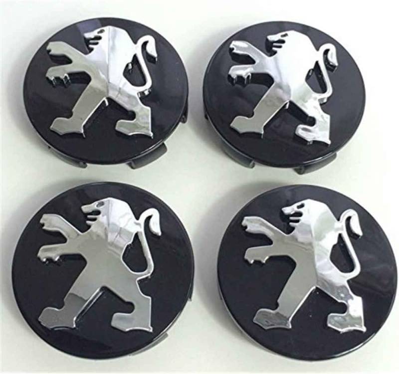 4 x Peugeot 60 mm Radkappen Abzeichen Logo Aufkleber wasserdicht staubdicht dekoratives Felgenzubehör von AIMXGBPS