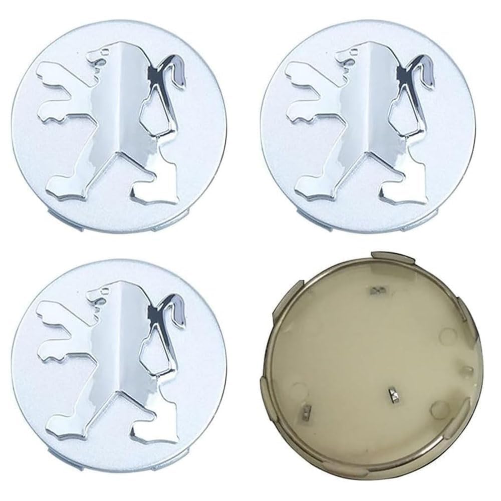 4X Nabendeckel für Peugeot 308 CC I 2011-2015, 60mm, mit Metallemblem, Plakette und Logo, für Felgen, Außendekoration,normal-Silver a 4X Nabendeckel für Peugeot 308 CC I 2011-2015, 60mm, mit Metallemblem, Plakette und Logo, für Felgen, Außendekoration,normal-Silver a von AIMXGBPS