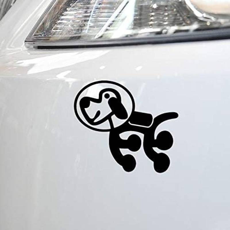 AIPASTN 15cm*13 cm Der Hund Astronaut Funny Fashion Car Sticker Black/Silver 1PS von AIPASTN