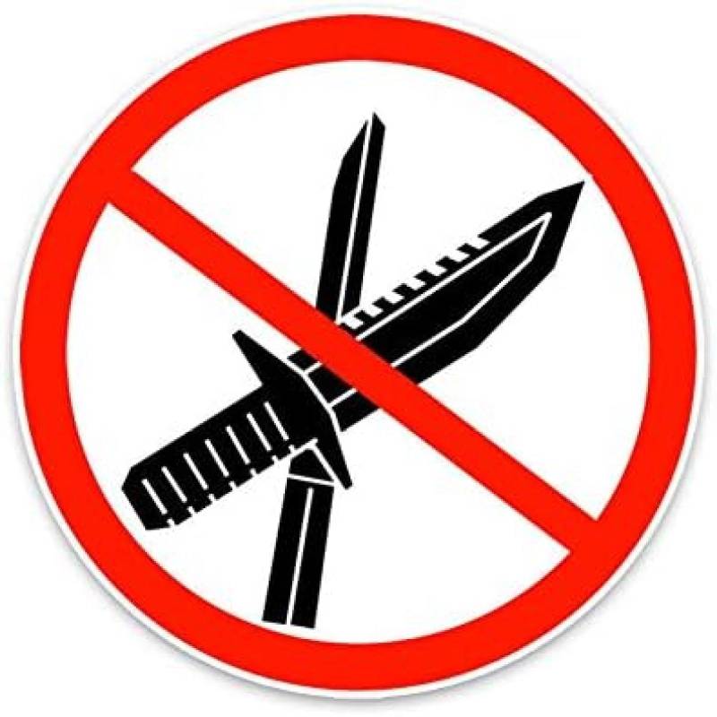 AIPASTN Aufkleber 12,8 X 12,7 cm Warnschild Verboten, Mit Kontrollierten Messern Autos Zubehör Zu Tragen 2PS von AIPASTN