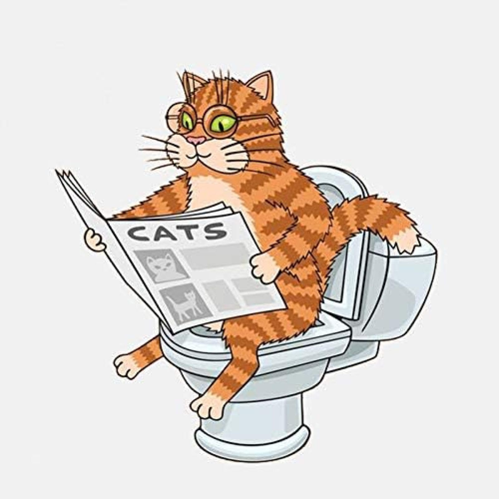 AIPASTN Aufkleber 14,2 cm X 14,6 cm Katze Auf Der Toilette Mit Einer Brille, Die Einen Zeitungs -PVC -Autoaufkleber Liest 1PS AIPASTN Aufkleber 14,2 cm X 14,6 cm Katze Auf Der Toilette Mit Einer Brille, Die Einen Zeitungs -PVC -Autoaufkleber Liest 1PS von AIPASTN