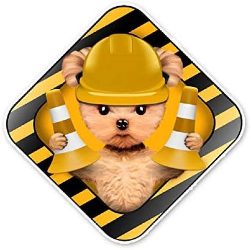 AIPASTN Autoaufkleber 14,7 X 14,7 cm Warnschild Aufmerksamkeit Hundestraße Zapfen Accessoires Autoaufkleber 1PS von AIPASTN
