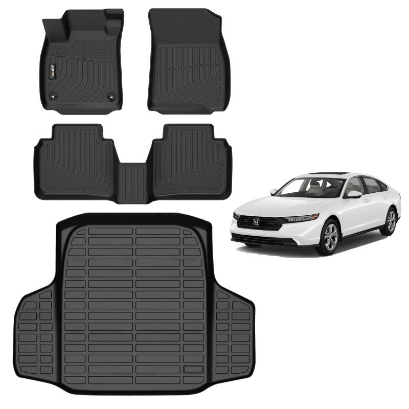 AIPOIL® - Bodenmatten und Ladungseinlagen, speziell für Honda Accord & Accord Hybrid 2023–2024, TPE Allwetterschutz, rutschfeste Auto-Bodeneinlagen, komplettes Set, Automatten-Zubehör, schwarz von AIPOIL