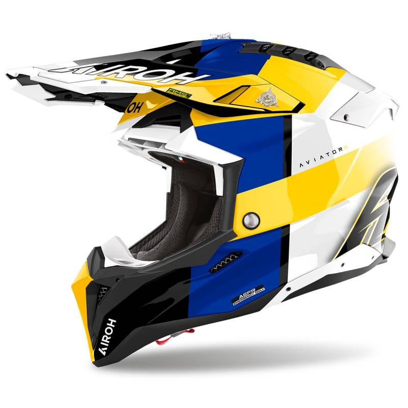 AIROH AVIATOR 3 MONARCH BLUE/YELLOW GLOSS XS von AIROH