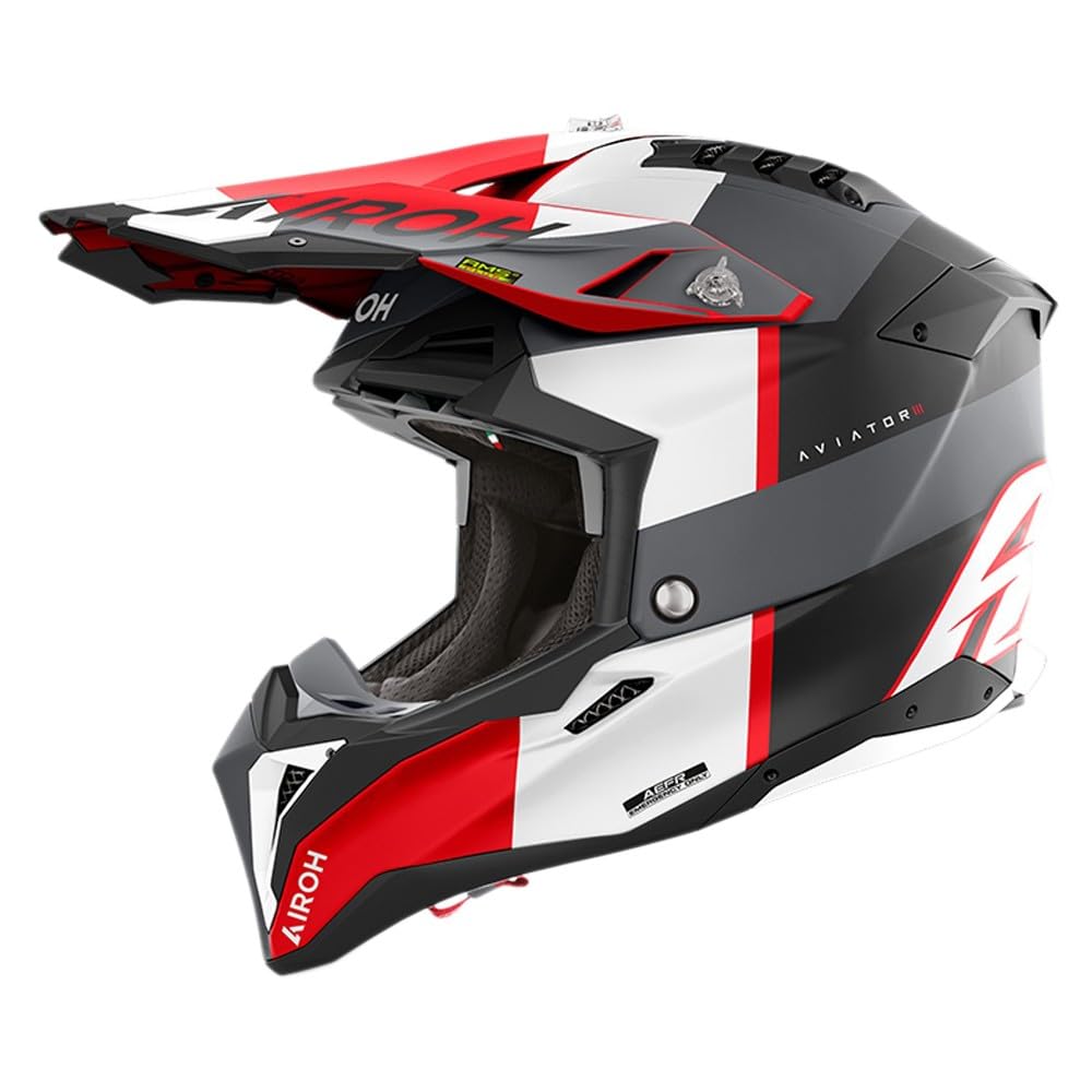 AIROH AVIATOR 3 MONARCH GREY/RED MATT L AIROH AVIATOR 3 MONARCH GREY/RED MATT L von AIROH