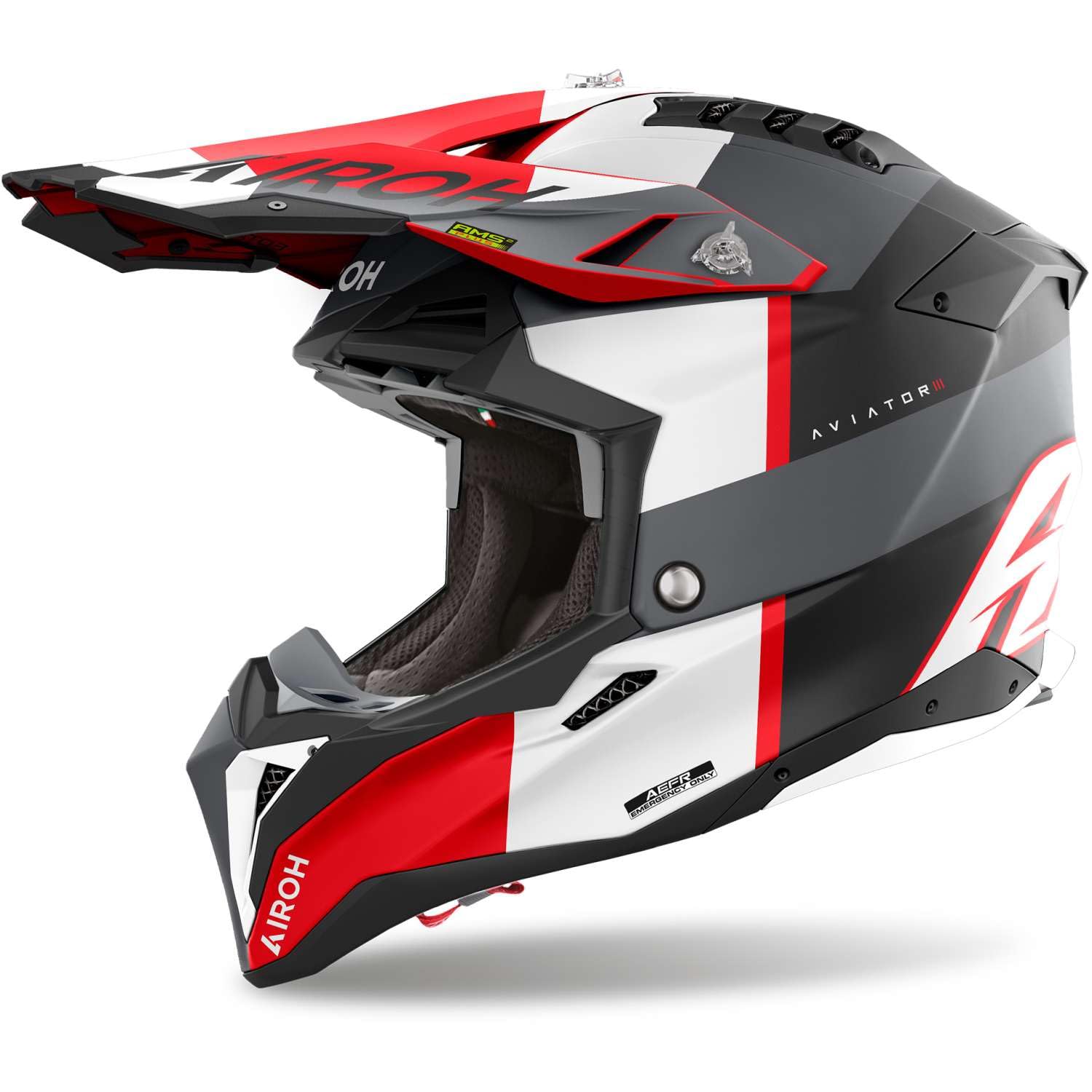 AIROH AVIATOR 3 MONARCH GREY/RED MATT S AIROH AVIATOR 3 MONARCH GREY/RED MATT S von AIROH
