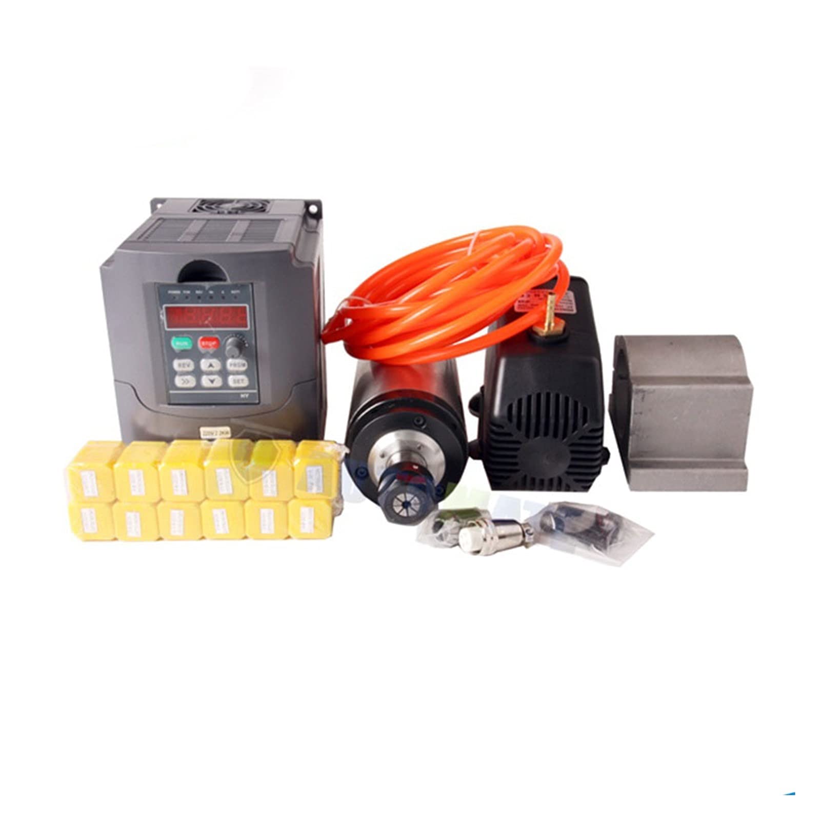 Frequenzumsetzer, 3kw. Spindelkit 3kw Wassergekühlter Spindelmotor + 3kw vfd + 10 0M Spindelklemme + 3,5 m Wasserpumpe + 13pcs ER20 + 5M. Pfeife mit freiem Kabel Frequenzumsetzer, 3kw. Spindelkit 3kw Wassergekühlter Spindelmotor + 3kw vfd + 10 0M Spindelklemme + 3,5 m Wasserpumpe + 13pcs ER20 + 5M. Pfeife mit freiem Kabel von AIRYSSFU