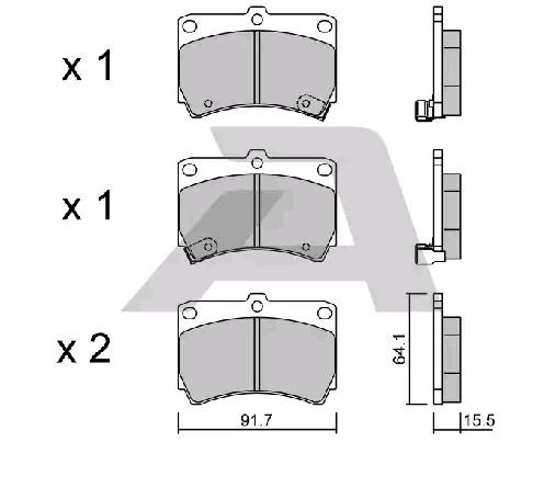 AISIN Bremsbelagsatz KIA,MAZDA BPMZ-1906 DCY13323Z,DCY13328Z,K0BA23328Z B4Y63323ZA,B5Y63328Z,B5Y83328Z,DCY03328ZA,DCY03328ZB,B45533292,B09249290A von AISIN