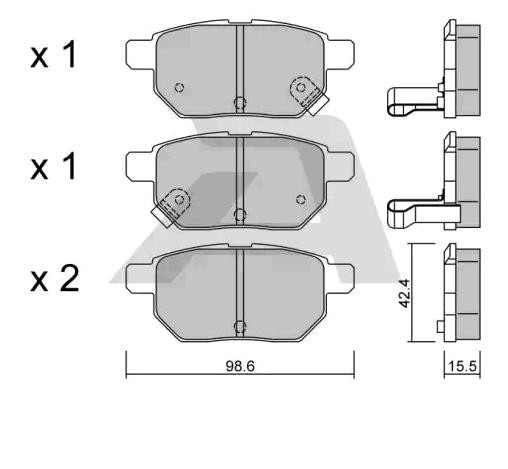 AISIN Bremsbelagsatz TOYOTA,SUBARU BPTO-2006 0446602210,0446652141,0446612130 0446647061,0446652120,0446652150,0446652151,0446612140,0446652170 von AISIN