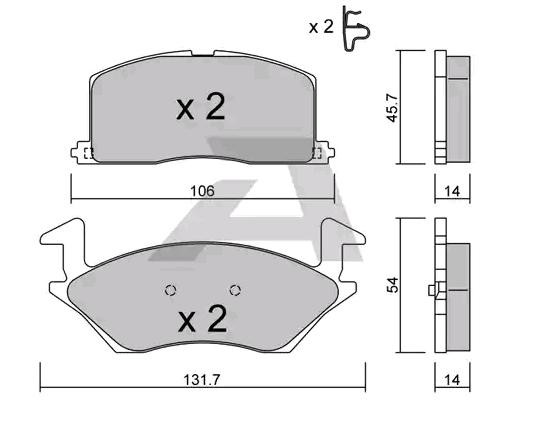 AISIN Bremsbelagsatz TOYOTA BPTO-1917 0446510020,0446510070,04465YZZAE 0449110111,0449110120,0449110131,0449110141 von AISIN