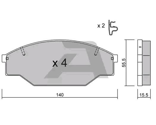 AISIN Bremsbelagsatz VW,TOYOTA BPTO-1915 0446526160,0446526180,04465YZZ56 04465YZZAJ,0449126191,0449126260,0449135061,0446520150,0446526240,0446526280 von AISIN
