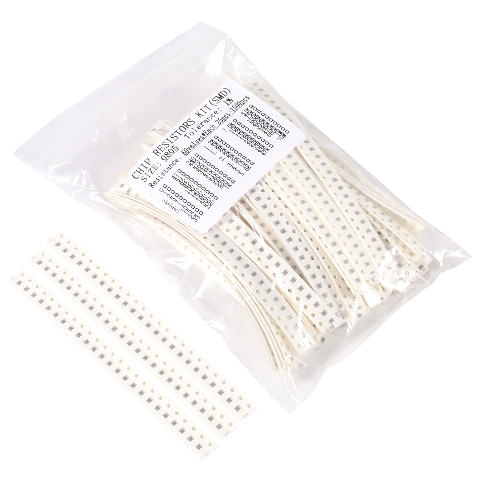 1500PCS 0805 SMD-Widerstands-Kit 0 Ohm-10M Ohm 1/8W 1% Toleranz Chipwiderstände, 60 Werte jeweils 25PCS 1500PCS 0805 SMD-Widerstands-Kit 0 Ohm-10M Ohm 1/8W 1% Toleranz Chipwiderstände, 60 Werte jeweils 25PCS von AITRIP